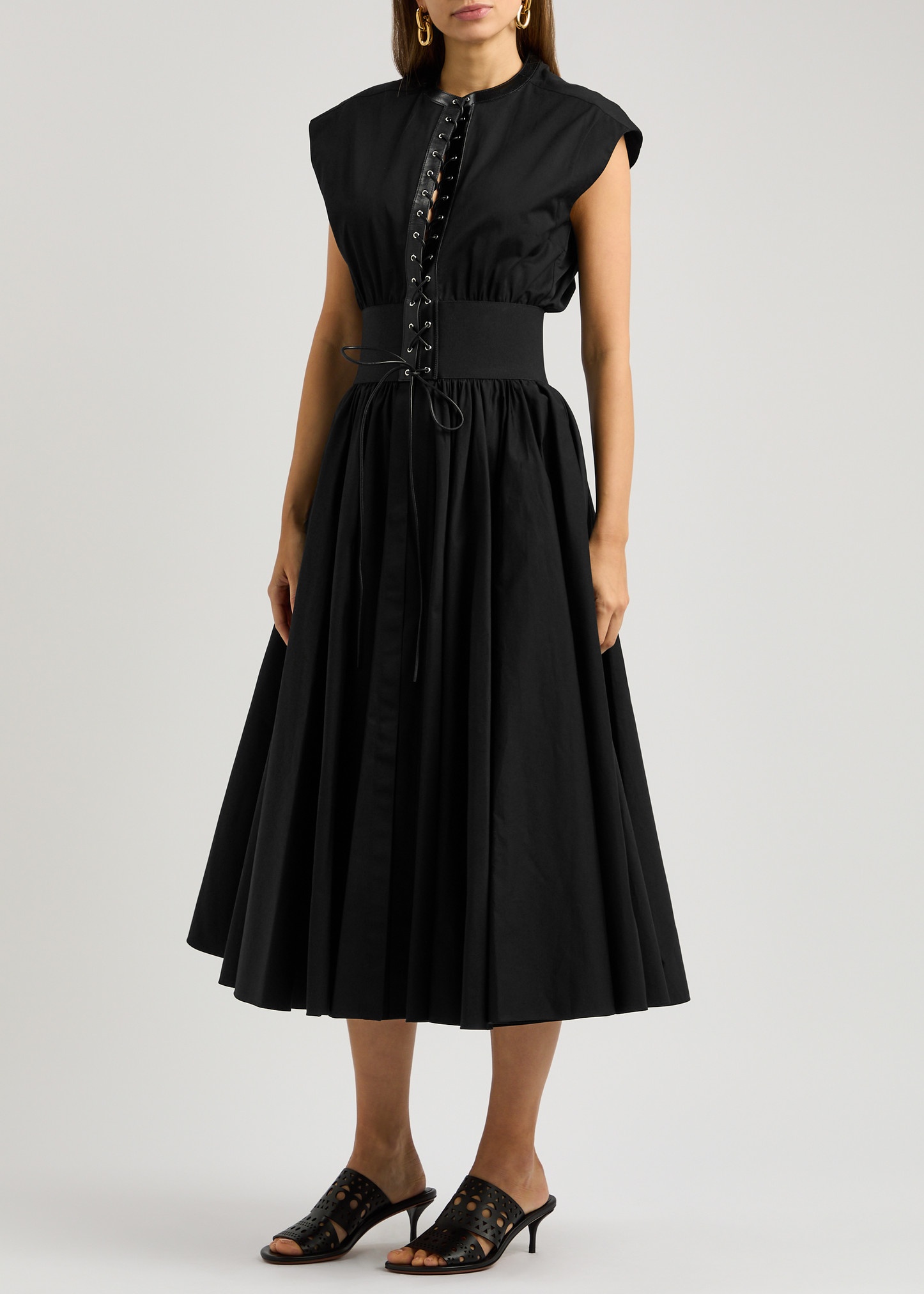 パーティードレス Lace Up Panel Black Cotton Dress Amazon.com: Women's Casual Lace Panel Tee Short Dress V Neck