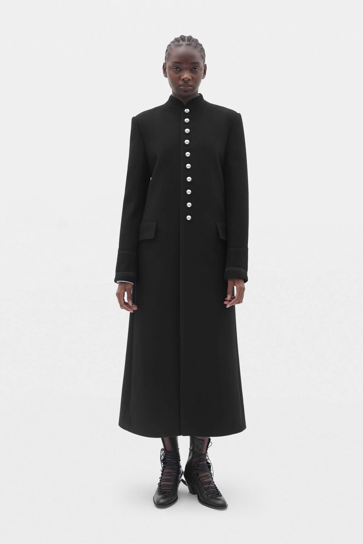 Alma Fitted Marsina Coat - 1