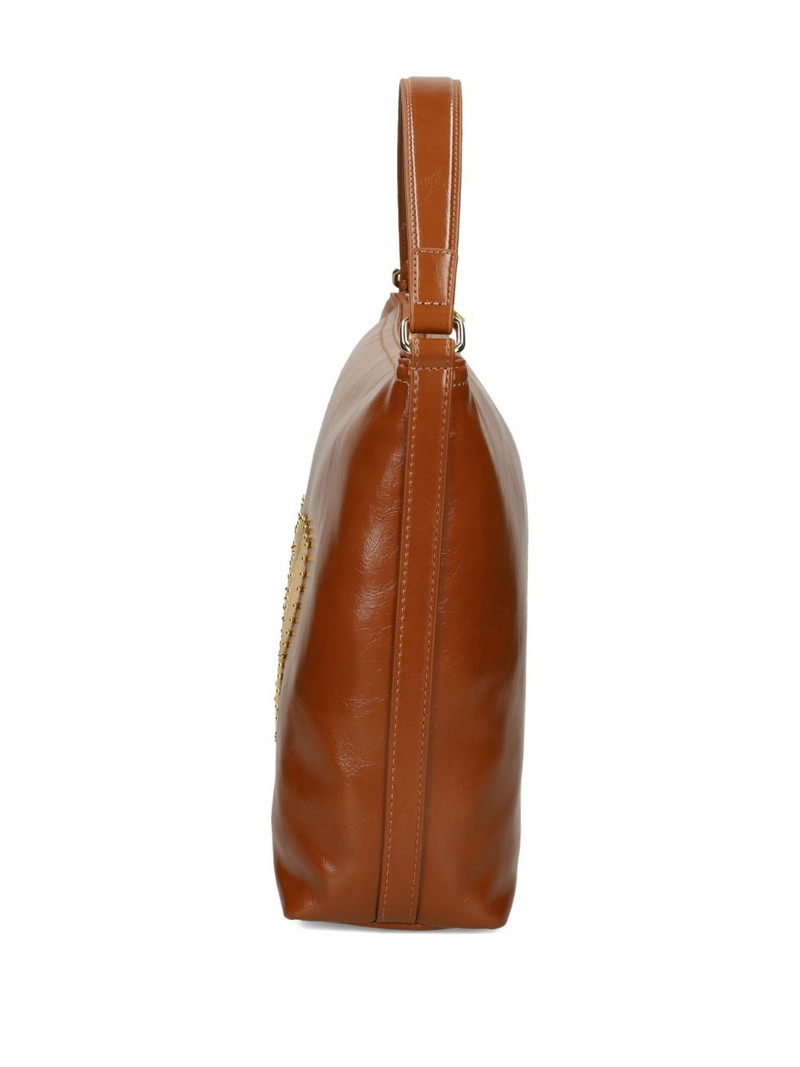 logo-plaque studded shoulder bag 5