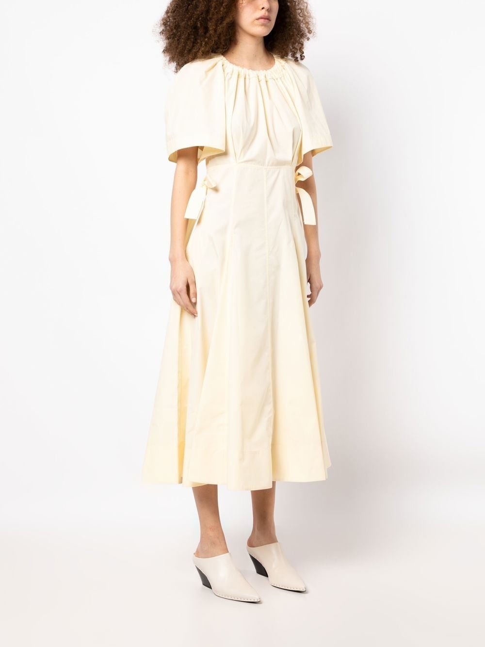 ruched short-sleeved midi dress - 3