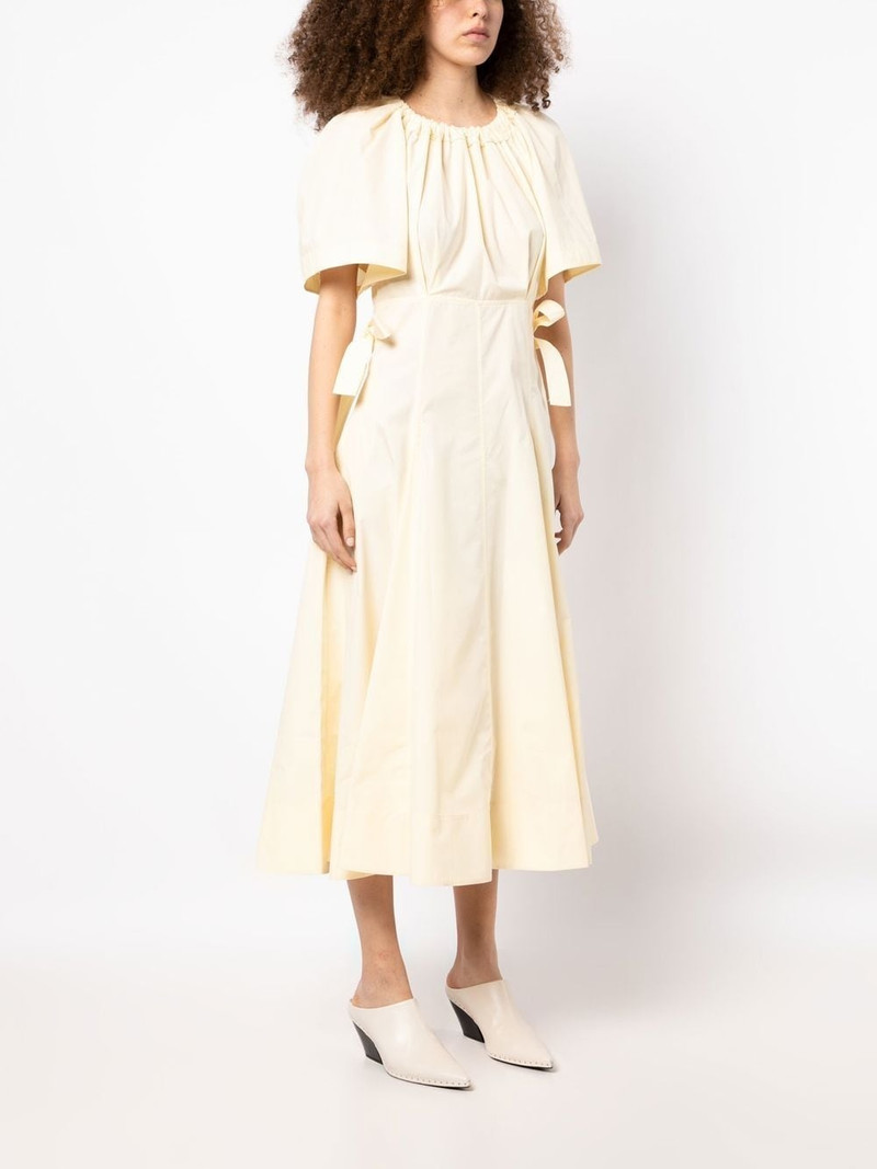 ruched short-sleeved midi dress 3