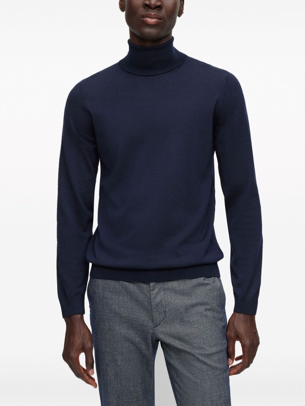 roll neck knitted sweater - 3