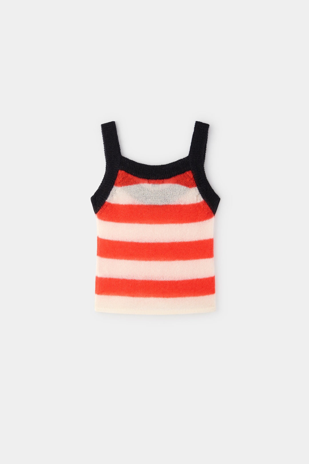 KNIT TANK TOP / cream & bright red stripes - 3