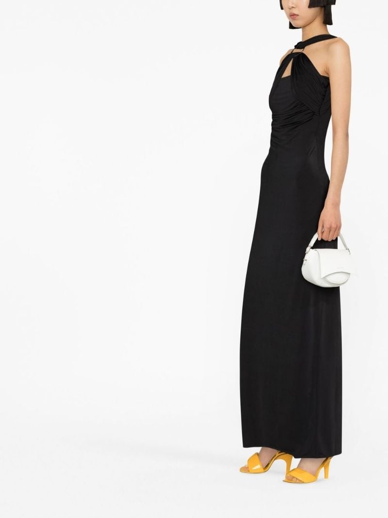 draped halterneck dress - 3