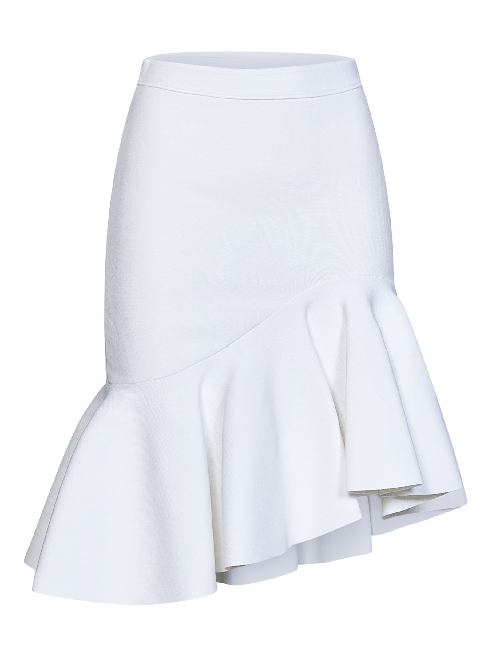 Alexander McQueen High-waisted short skirt in white viscose blend