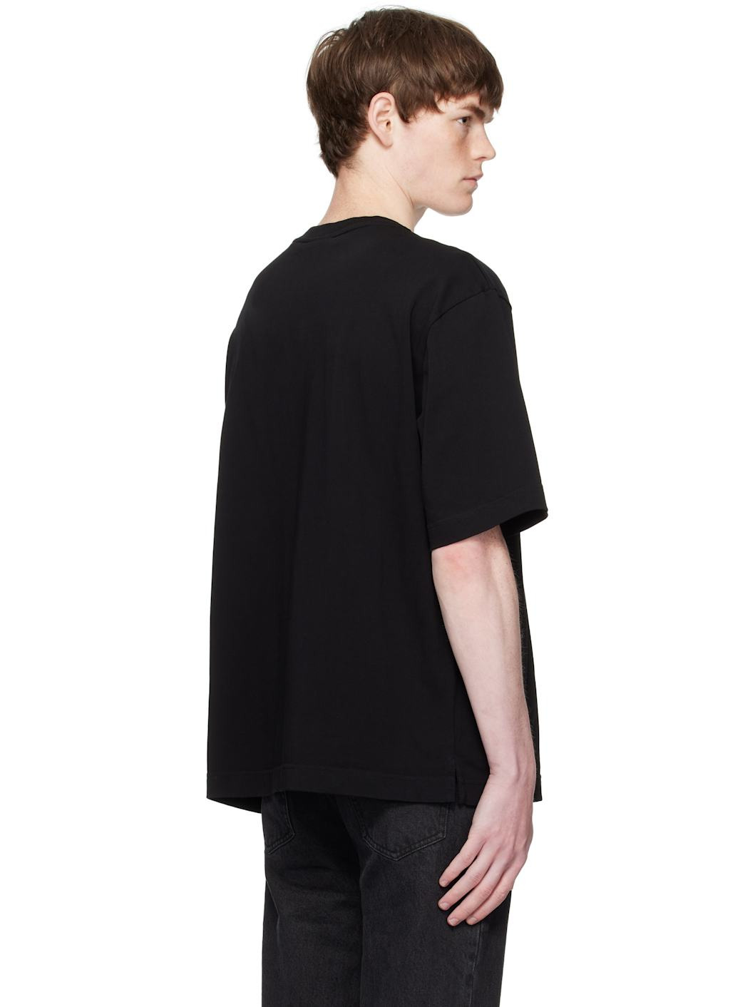 Black Bold Fox Head Patch Oversize T-shirt - 3
