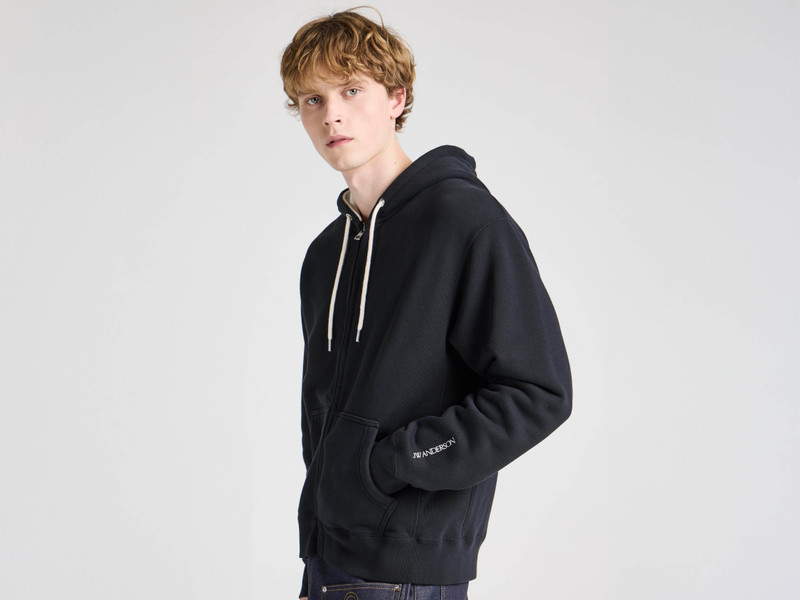 JW Anderson Unisex JW ANDERSON X GUINNESS HOODED SWEATSHIRT IN WASHED BLACK outlook