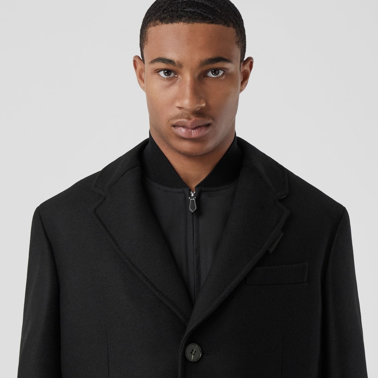 Burberry Label Appliqué Camel Hair Wool Tailored Coat | REVERSIBLE