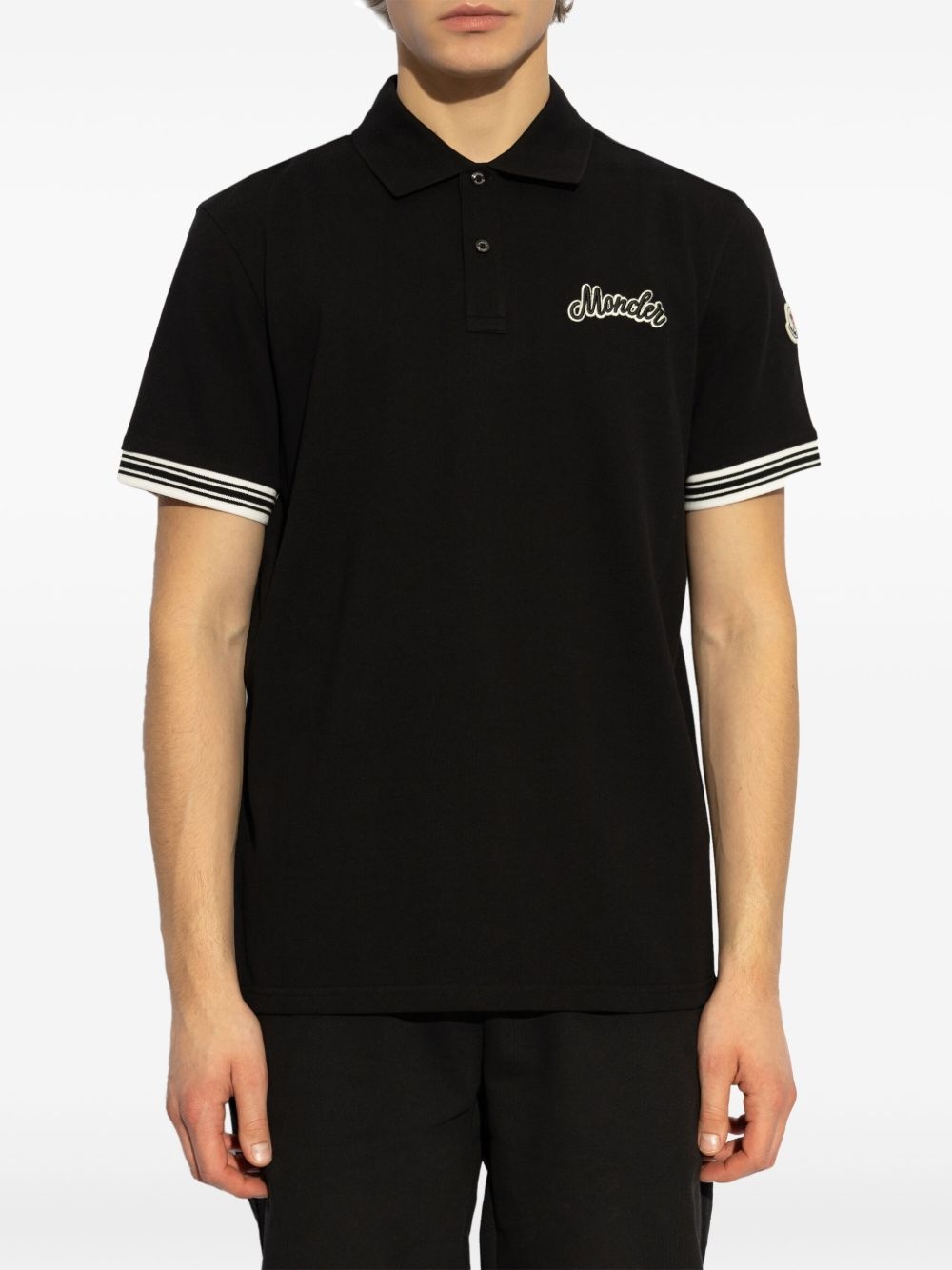 logo-embroidered polo shirt - 3