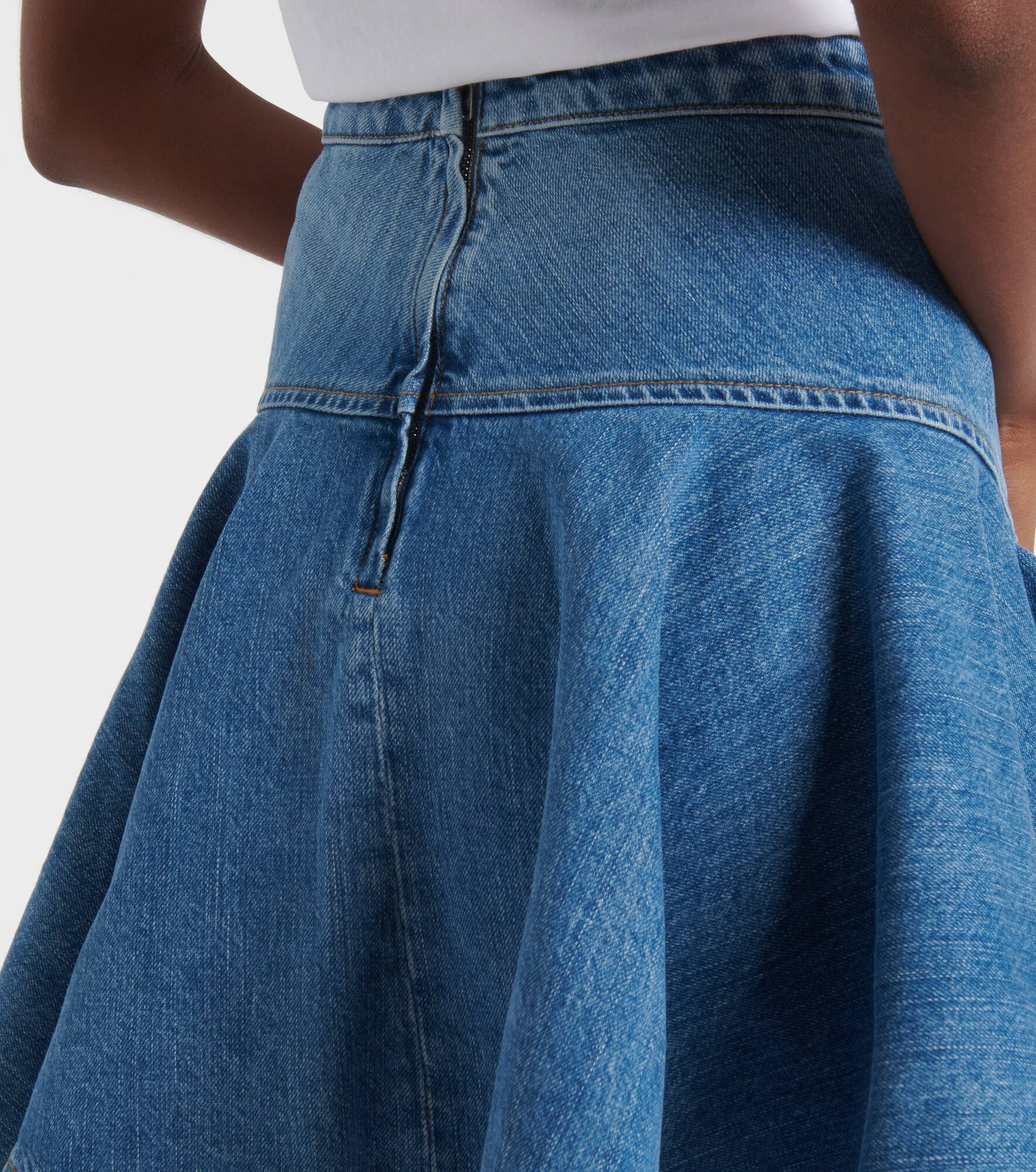 Ruffled denim miniskirt - 5