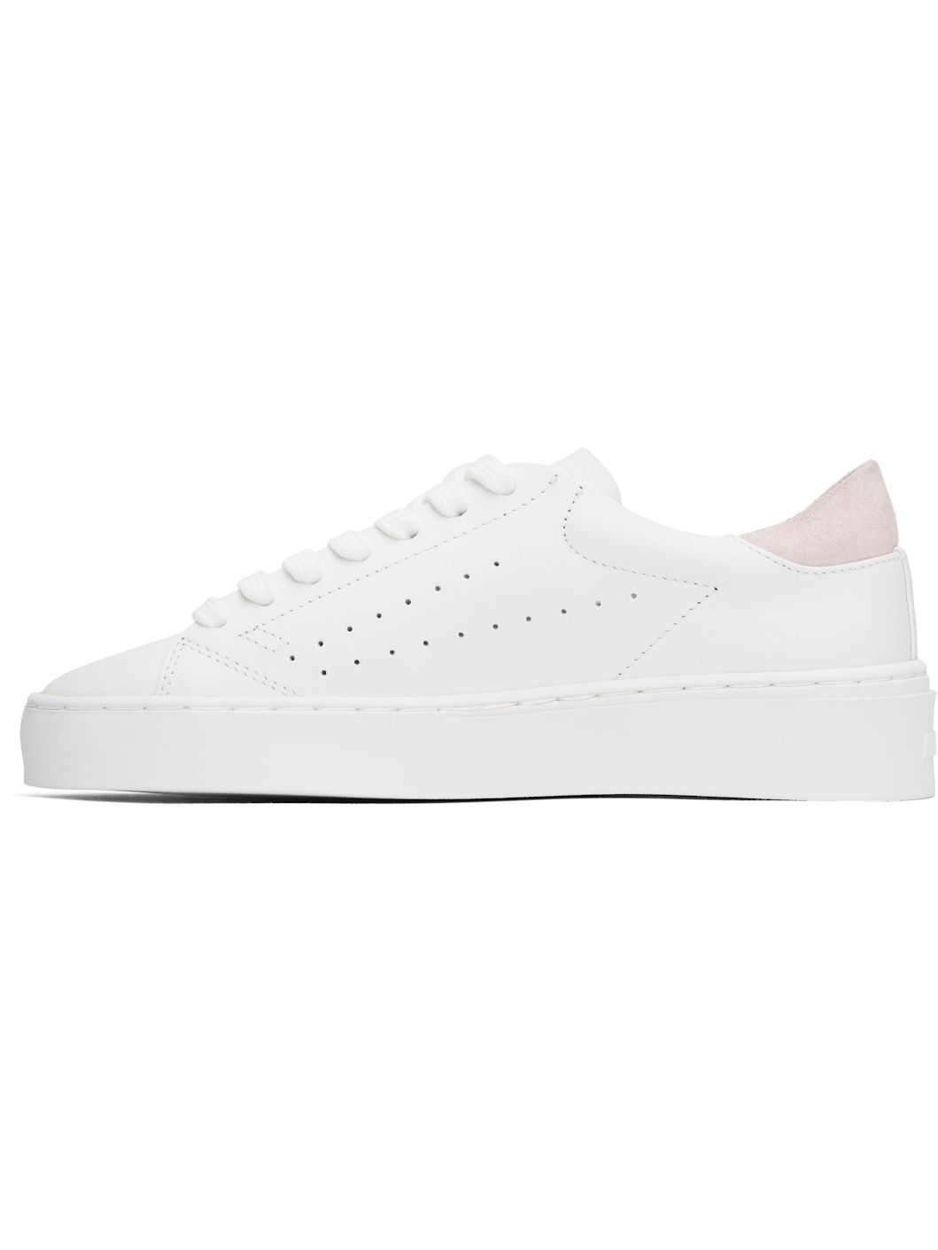 White & Pink Court Sneakers - 3
