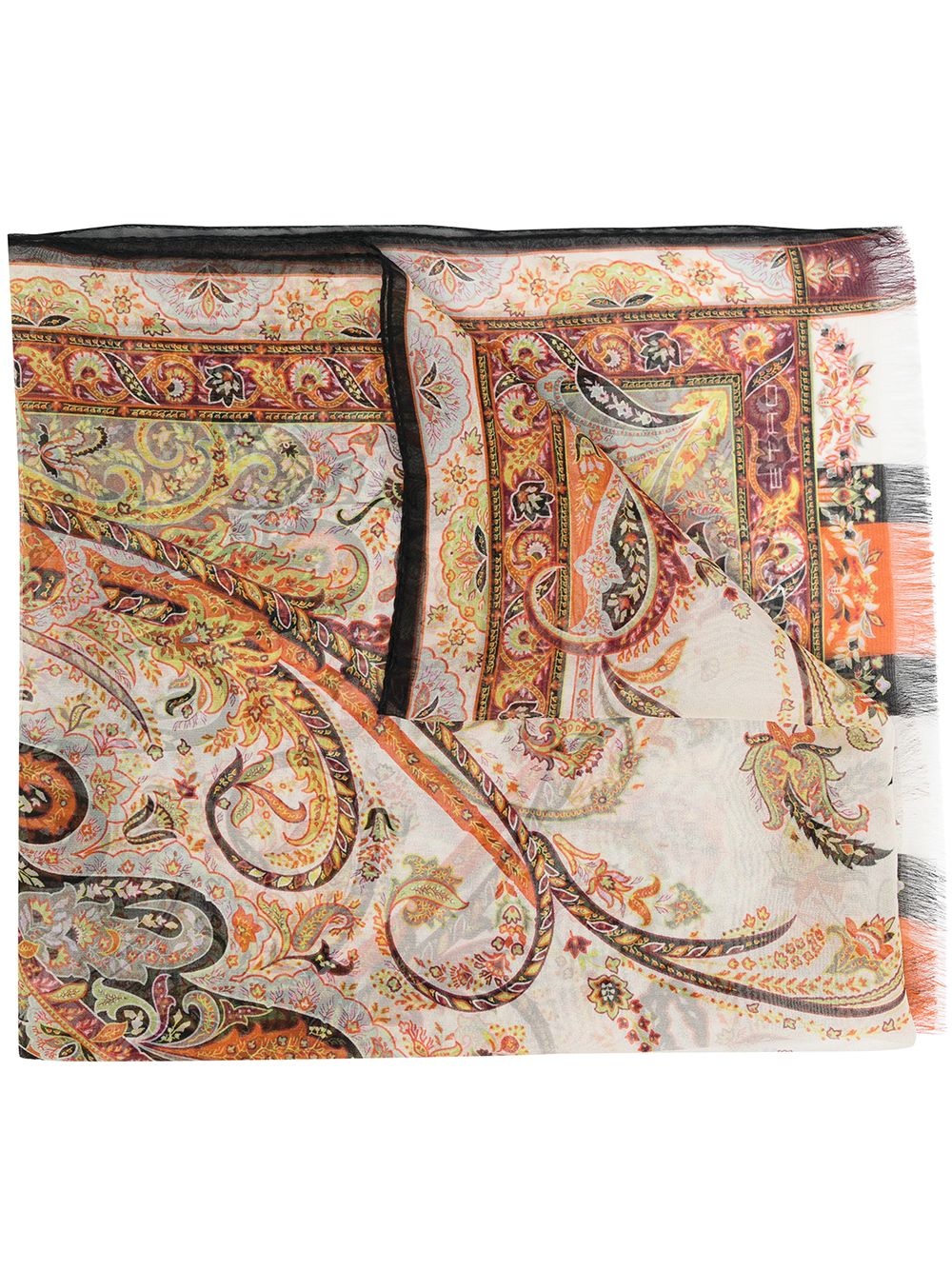 paisley print scarf - 1