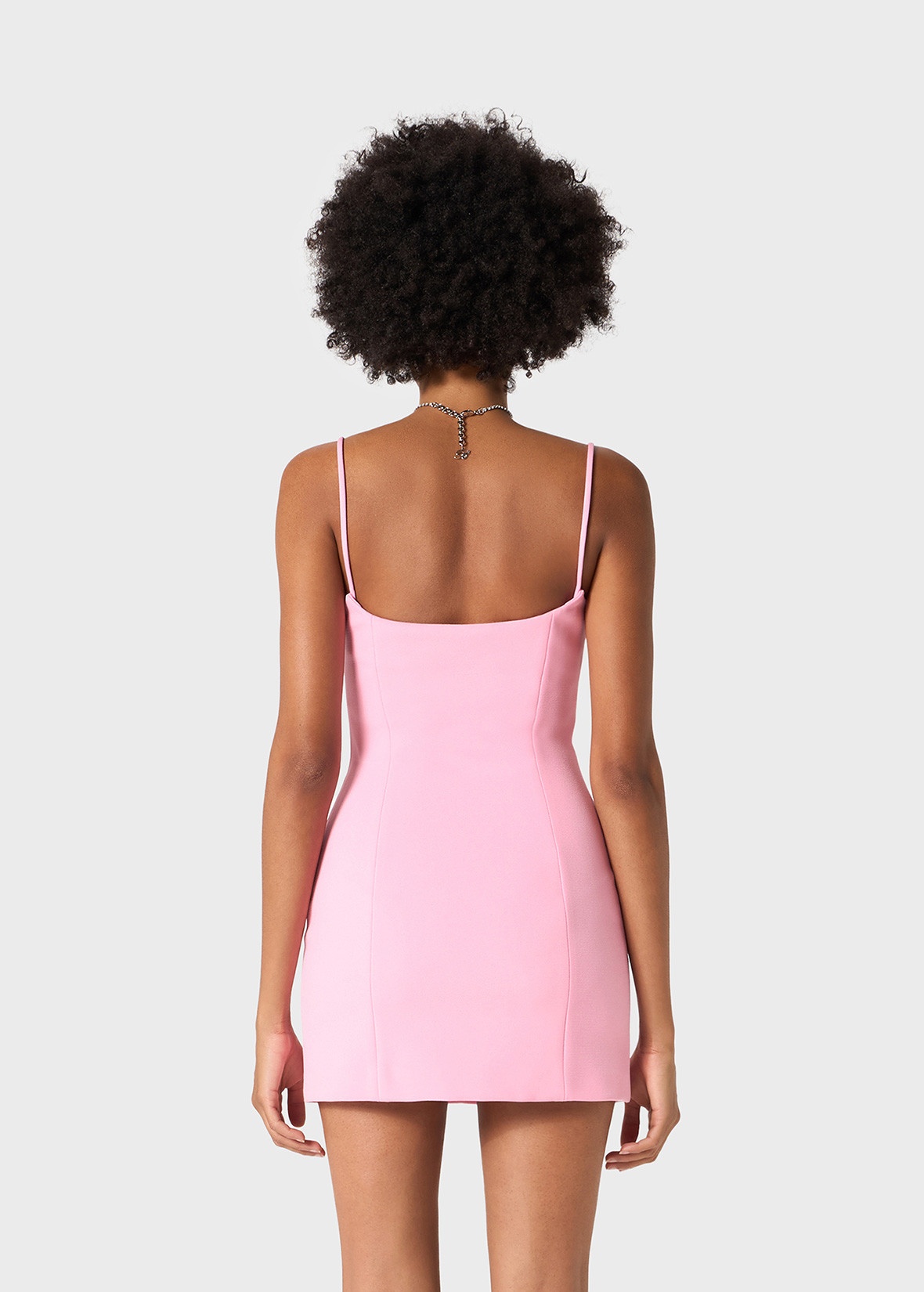 MINI DRESS IN SABLÉ WITH RHINESTONE DECORATIONS - 4