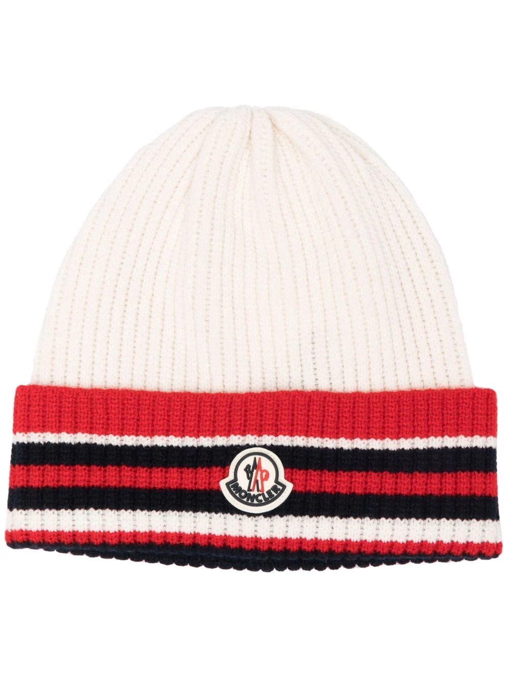 stripe-trim beanie - 1