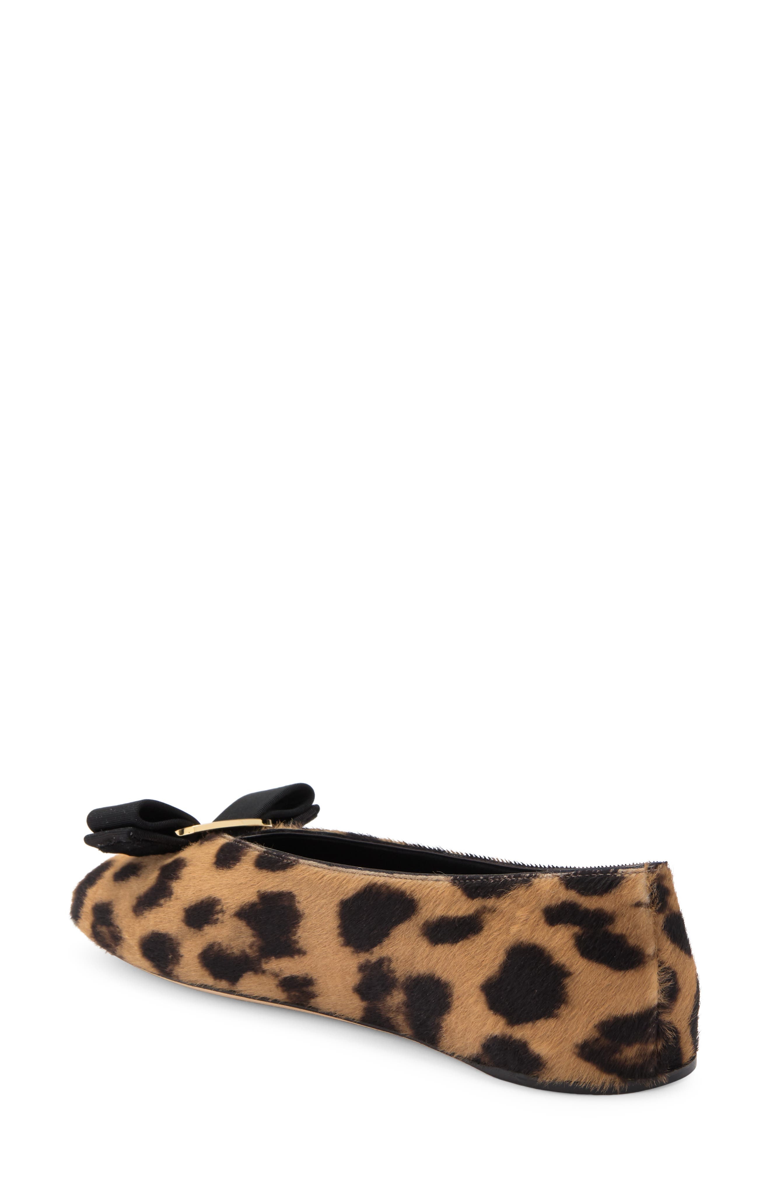 FERRAGAMO Vanna Genuine Calf Hair Ballet Flat in Naturale at Nordstrom - 2
