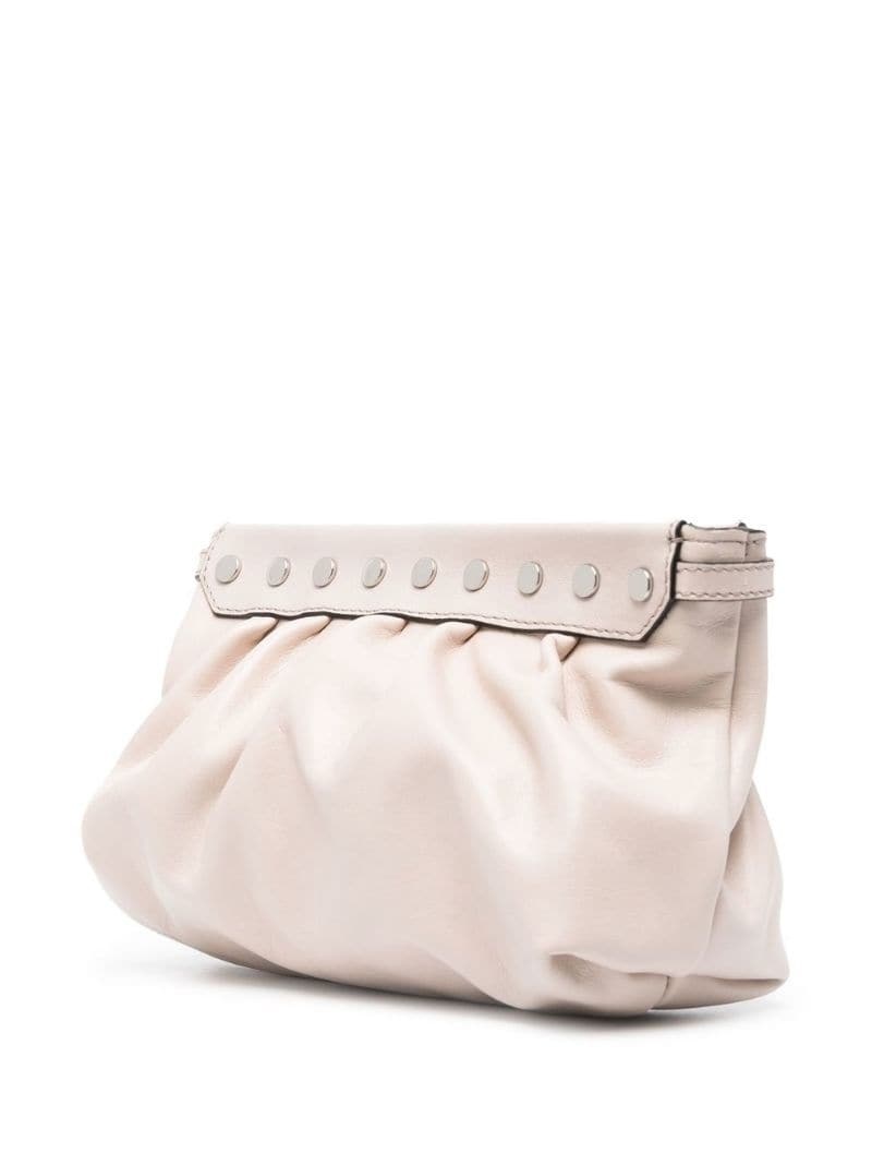 studded calf-leather clutch bag - 3