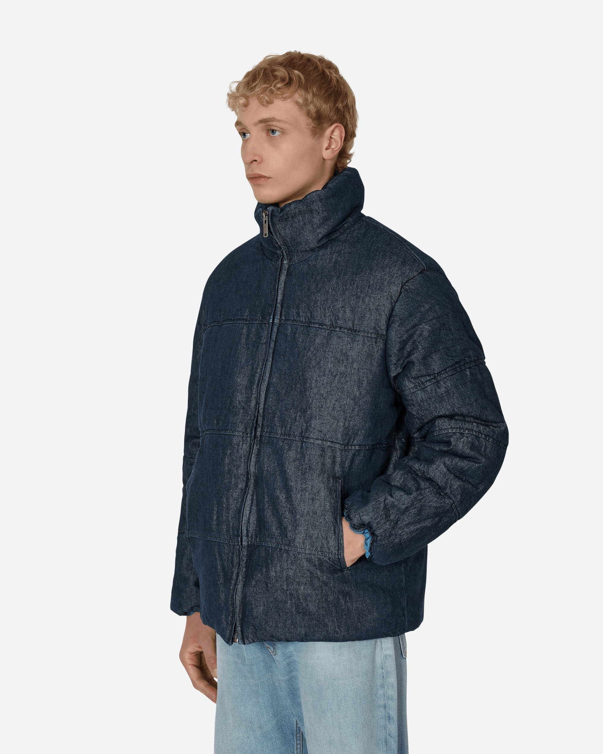 Denim Puffer Jacket Blue - 2