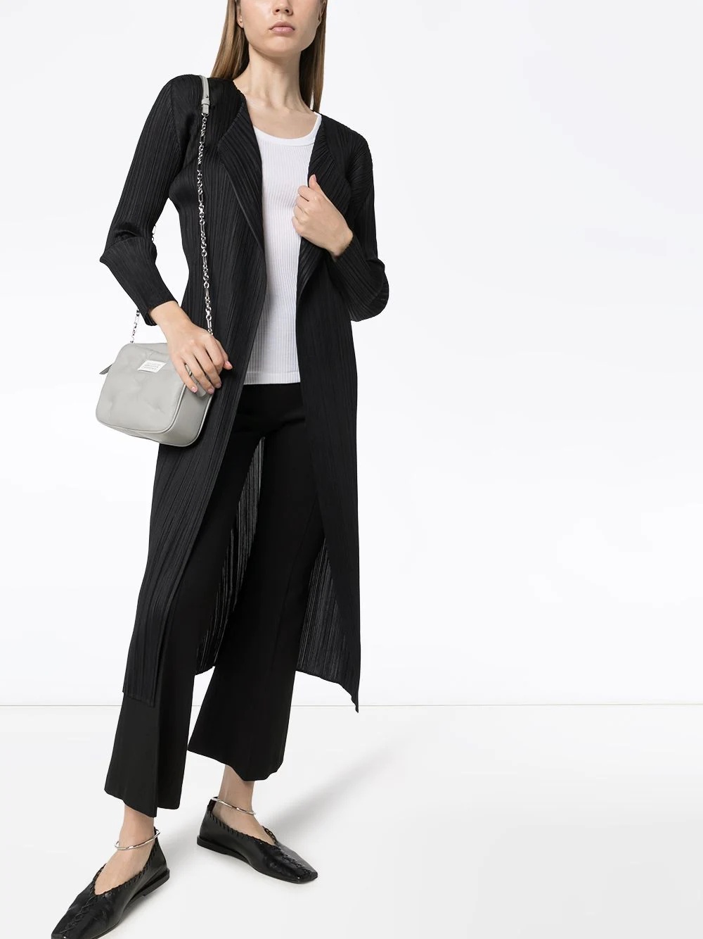 micro pleat waterfall coat - 2