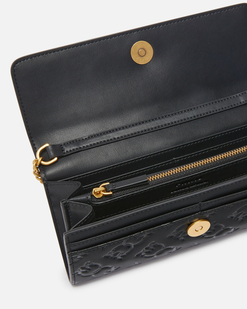 RECTANGULAR MONOGRAM LEATHER WALLET WITH STRAP 4