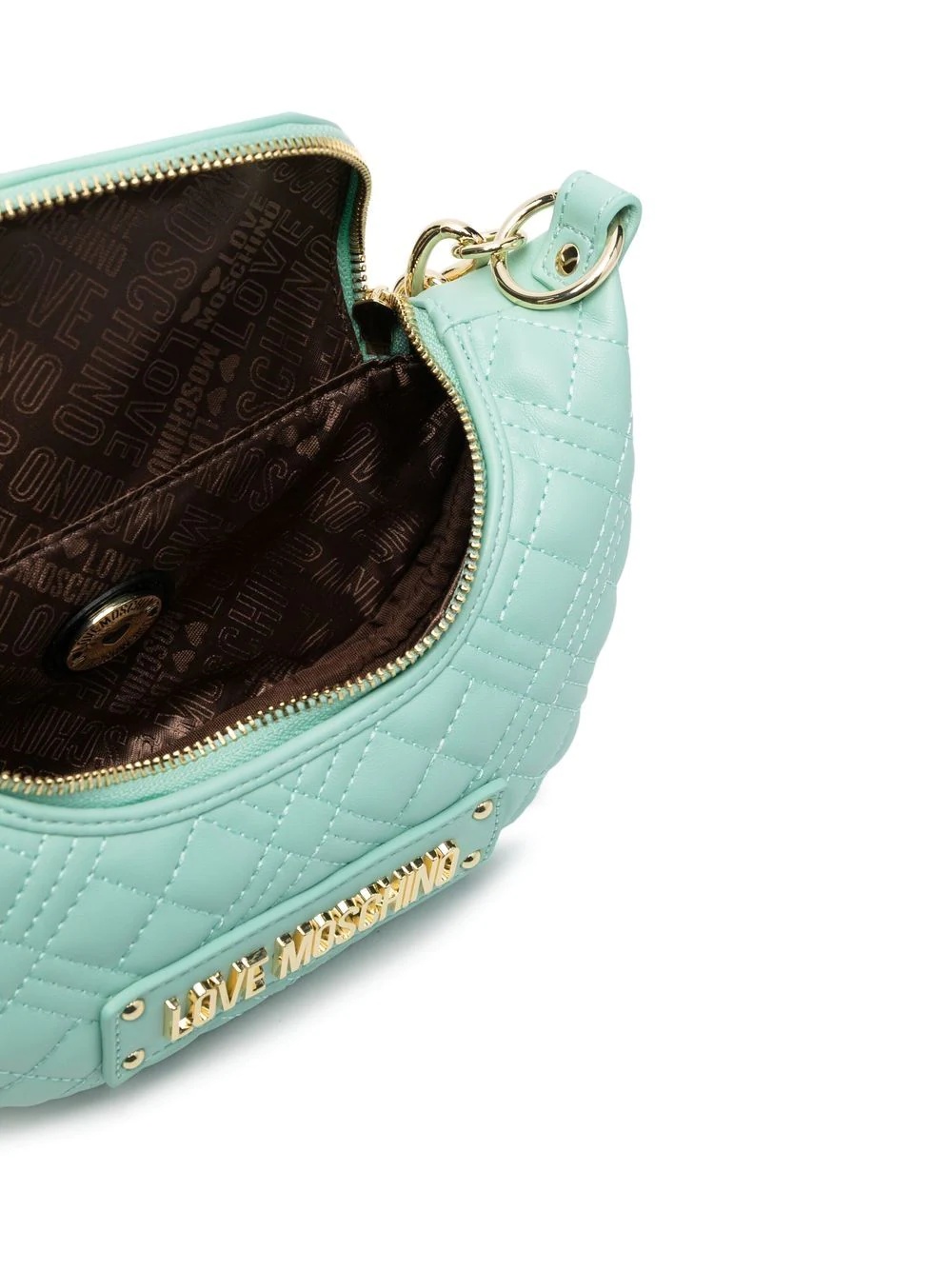 logo-plaque quilted shoulder bag - 5