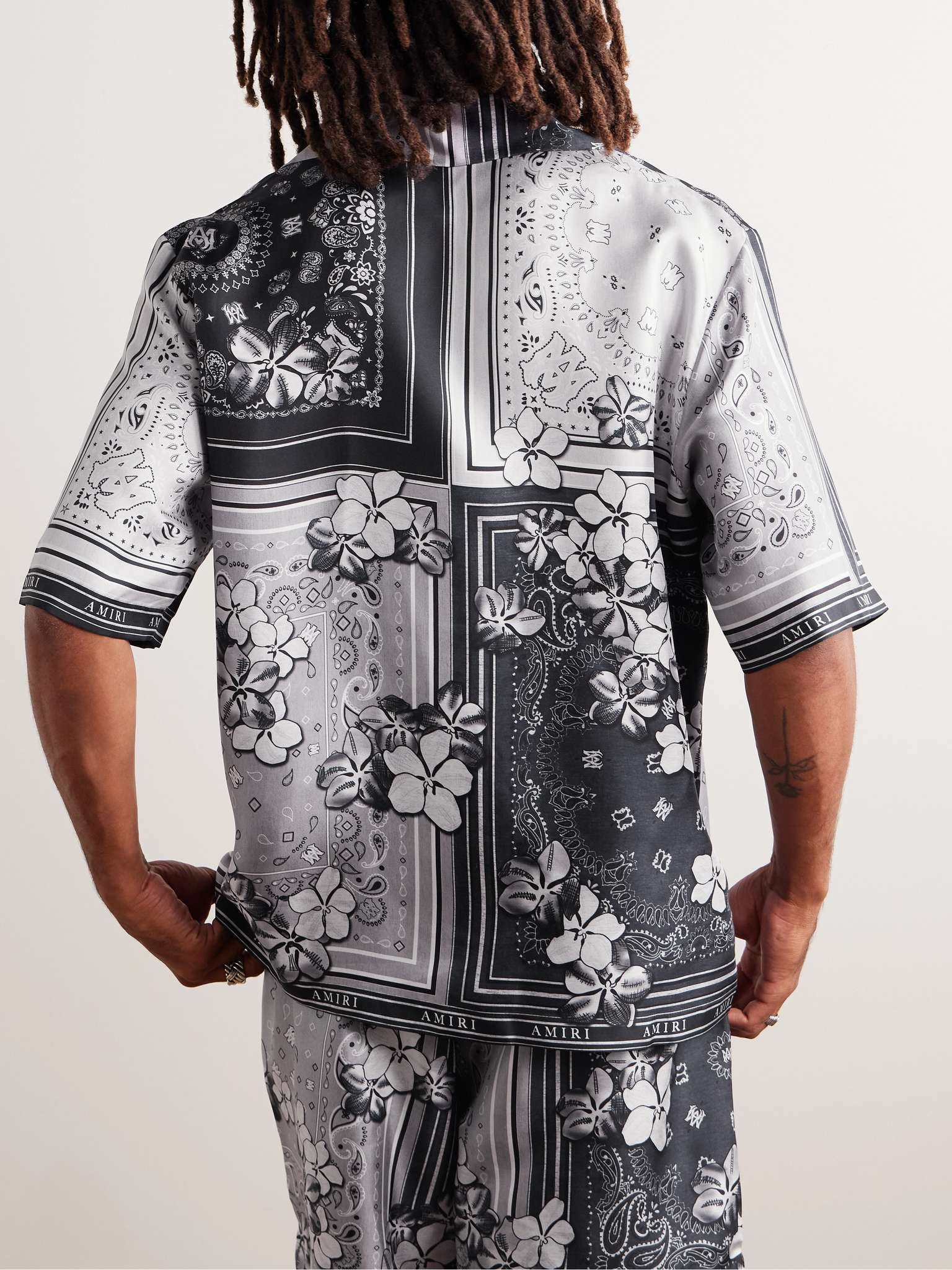 Convertible-Collar Printed Silk-Twill Shirt - 3