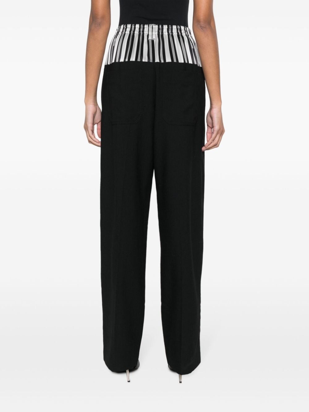 panelled striped trousers - 4