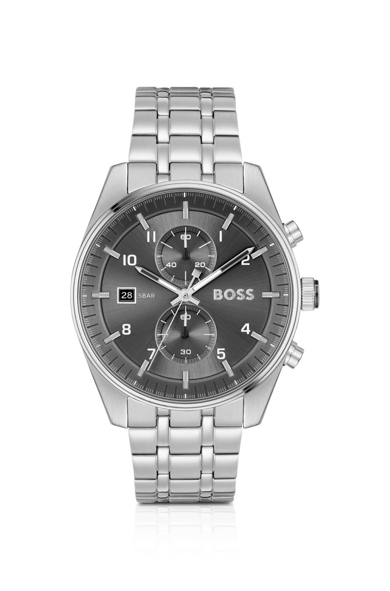 LINK-BRACELET CHRONOGRAPH WATCH WITH GRAY DIAL - 1