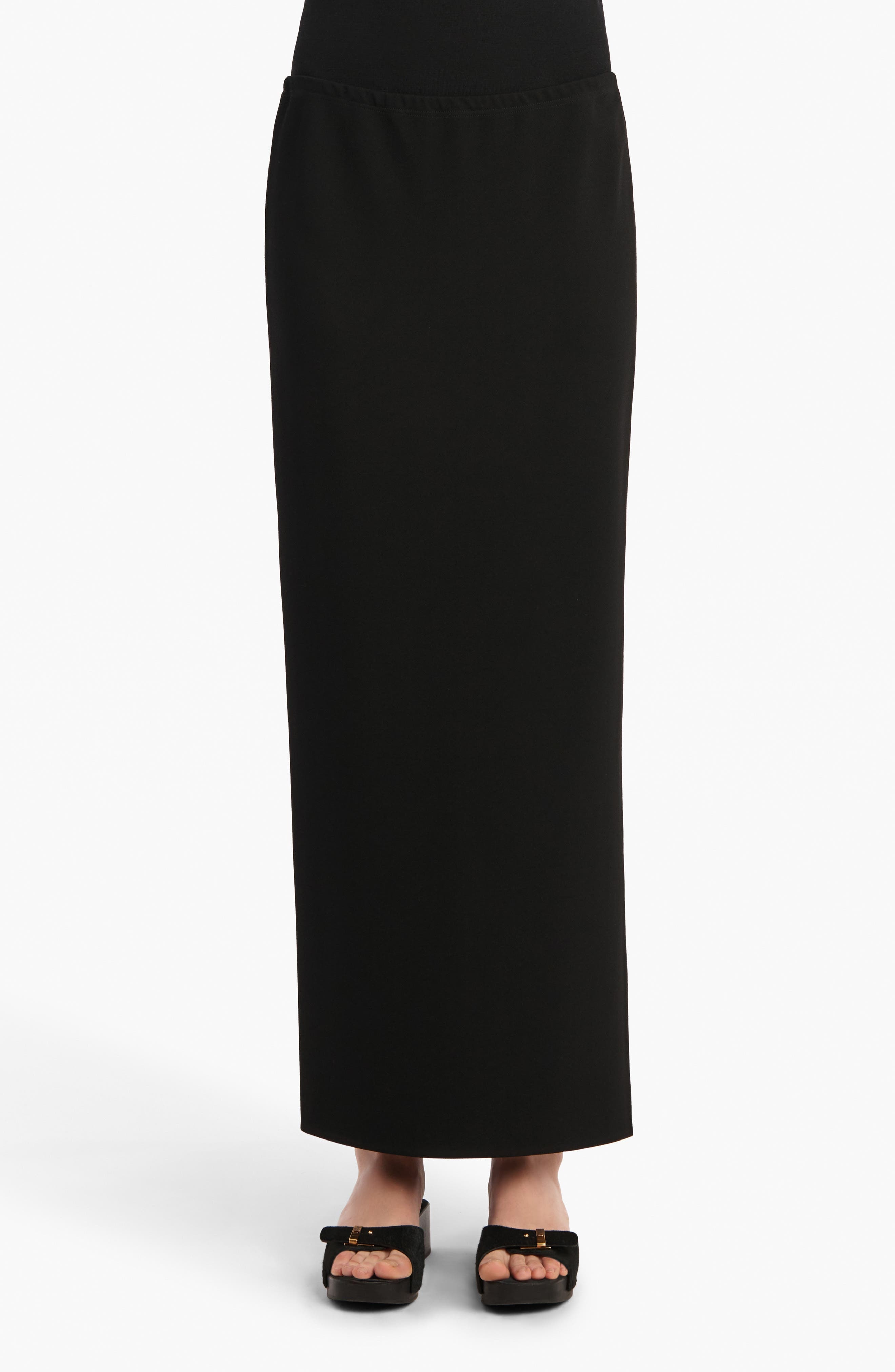 Khaite Lilith Compact Crepe Jersey Maxi Skirt in Black at Nordstrom - 1