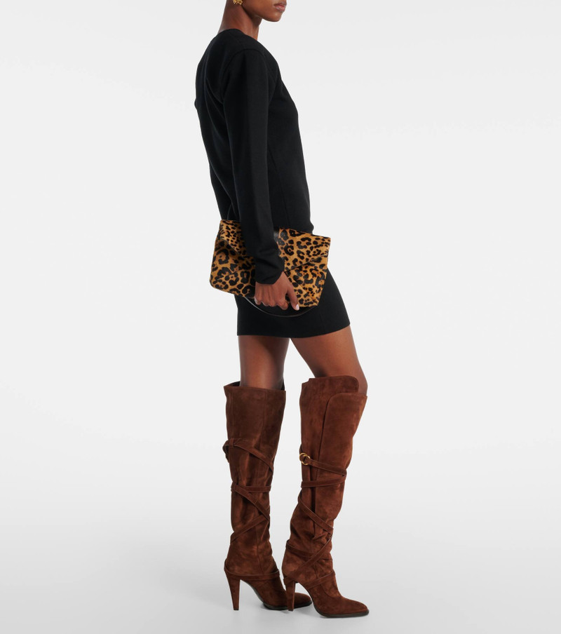 SAINT LAURENT Suede knee-high boots outlook
