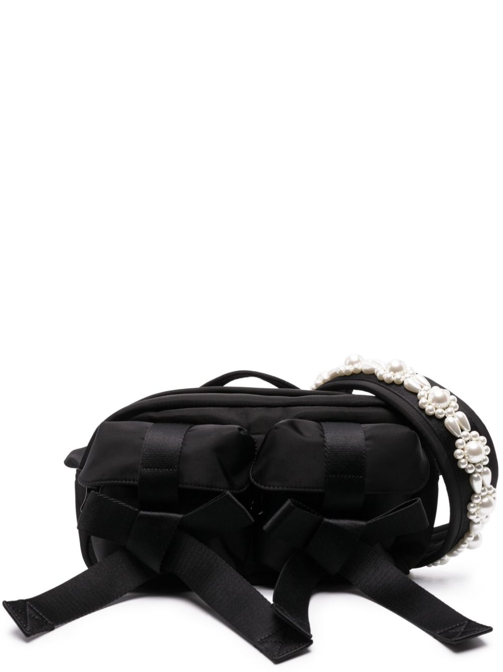 Simone Rocha bow-detail faux pearl-embellished tote bag | REVERSIBLE