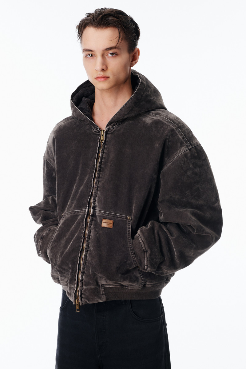 Carpenter Hoodie in Flocked Denim Oversized 3