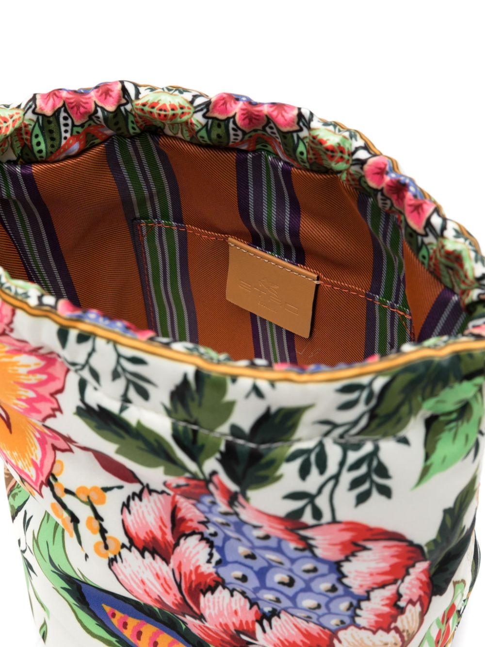floral-print drawstring clutch bag - 4