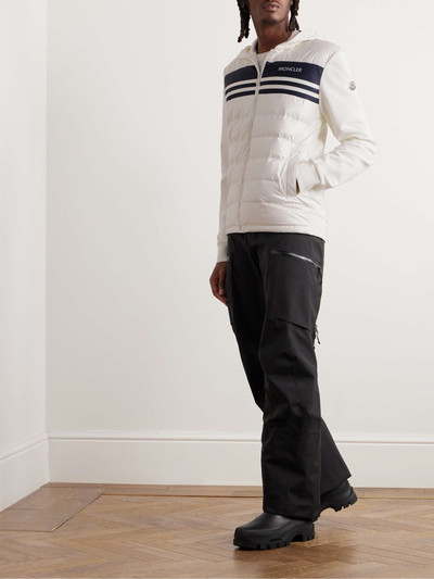 Moncler Slim-Fit Cotton-Jersey and Quilted Shell Down Zip-Up Hoodie outlook