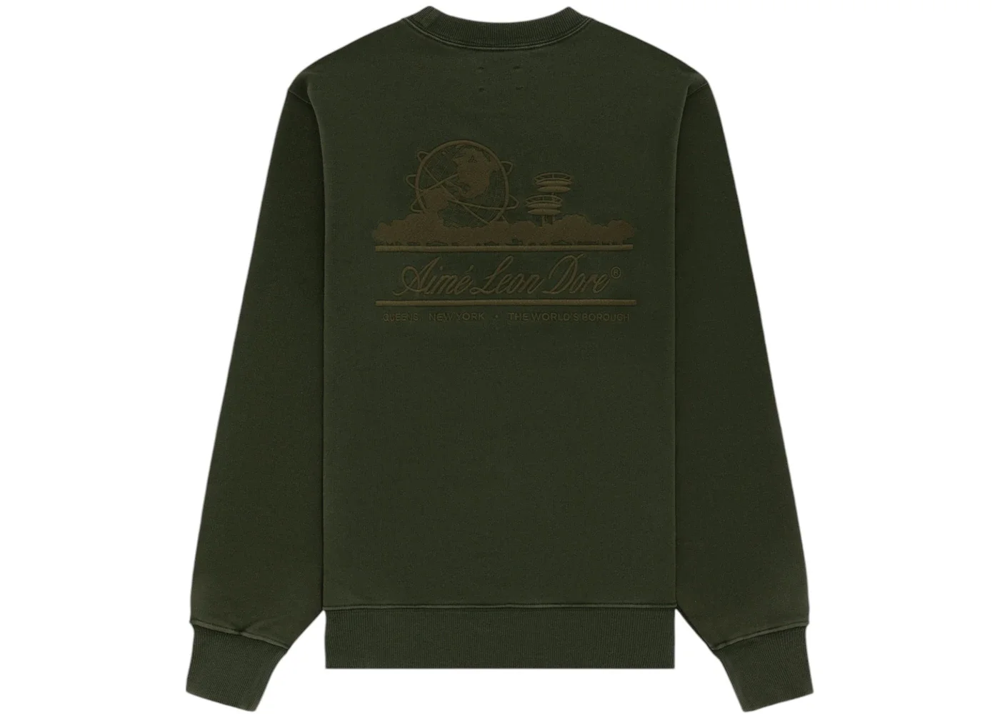 Aime Leon Dore Tonal Unisphere Crewneck Sweatshirt Green - 1