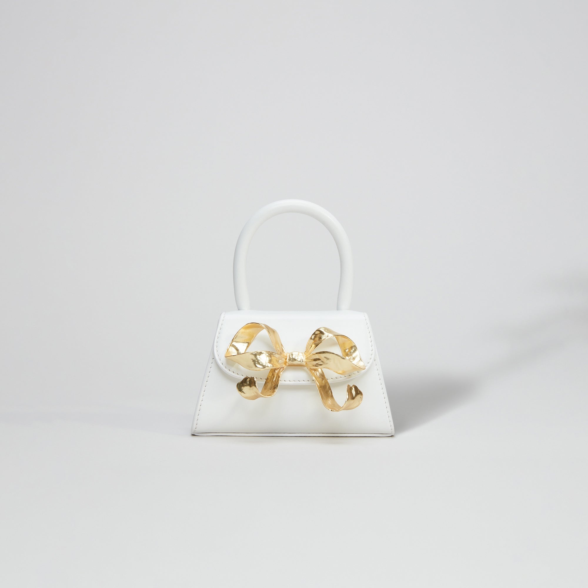 The Bow Micro in White with Gold Hardware - 1