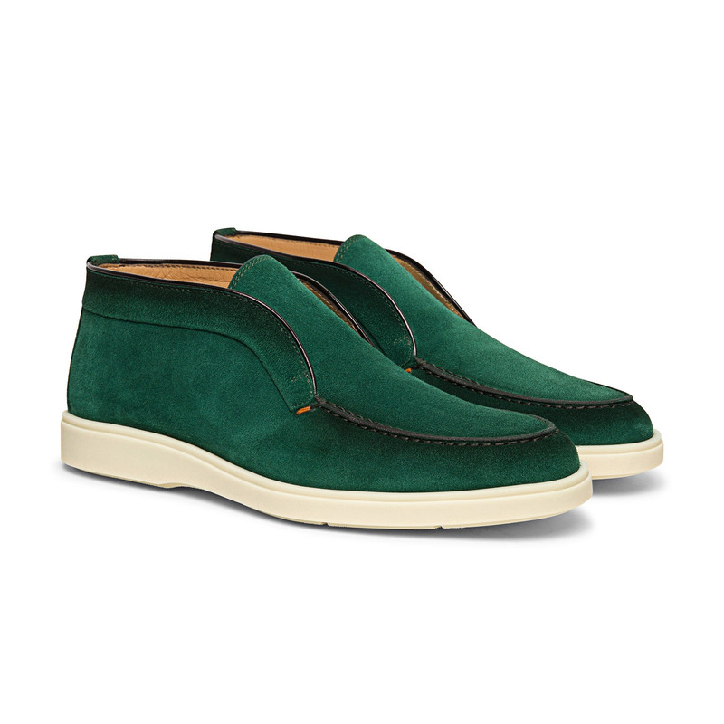 Santoni Men’s green suede desert boot outlook