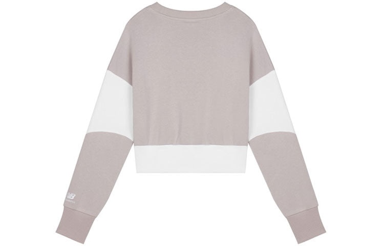(WMNS) New Balance Athletics Crew Sweatshirt 'Wonder Mauve White' AWT11503-WM - 2