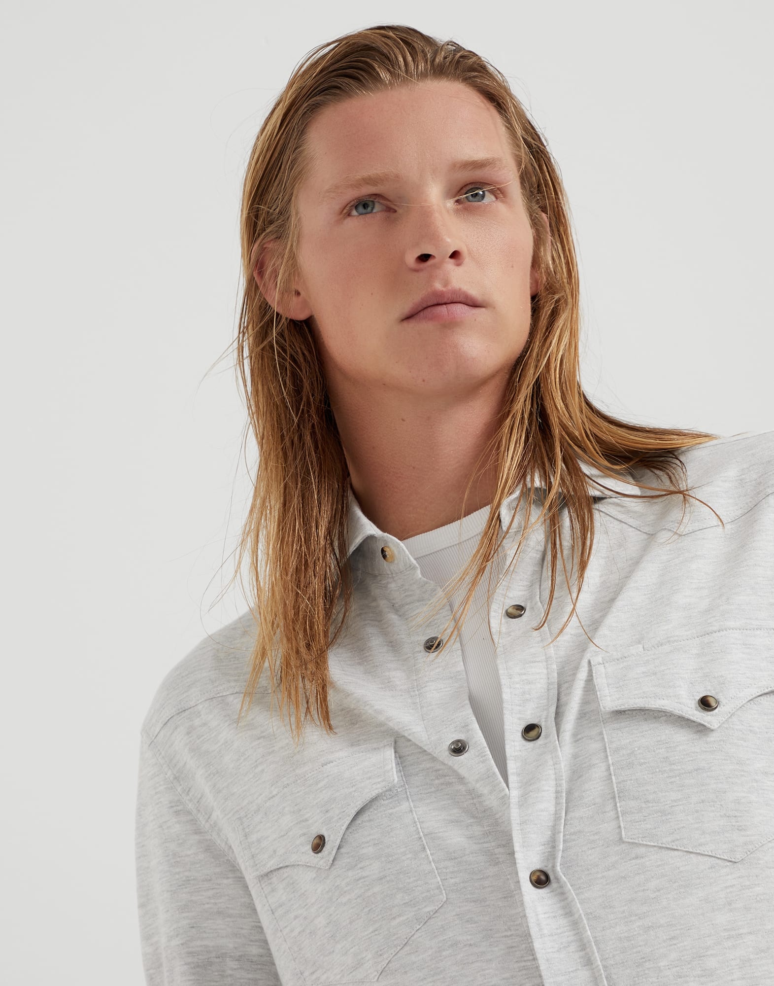 Linen and cotton jersey western shirt - 3