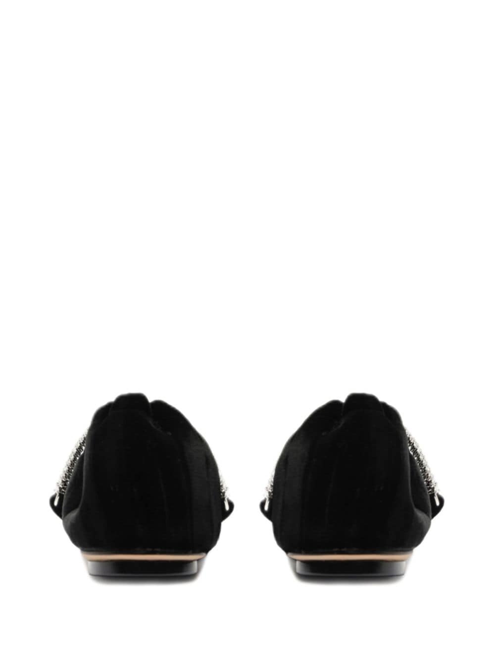 Camila crystal-strap velvet ballet pumps - 3