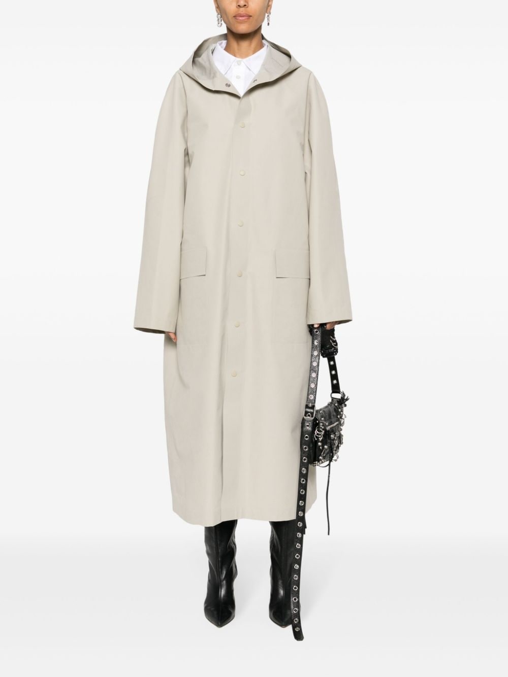 panelled hooded coat - 2