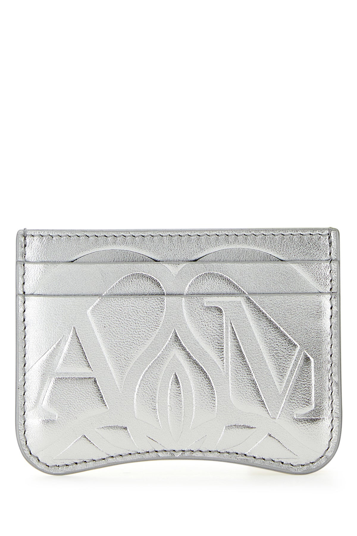 Silver leather card holder - 1