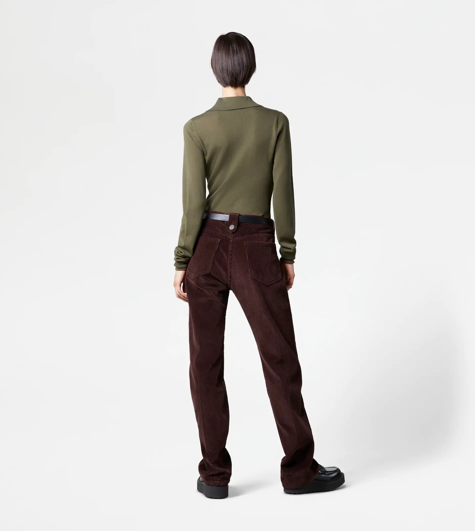 5-POCKET TROUSERS IN VELVET - BROWN - 3