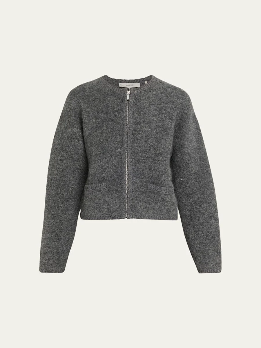 Lofty Crochet Trim Cashmere Cardigan - 1