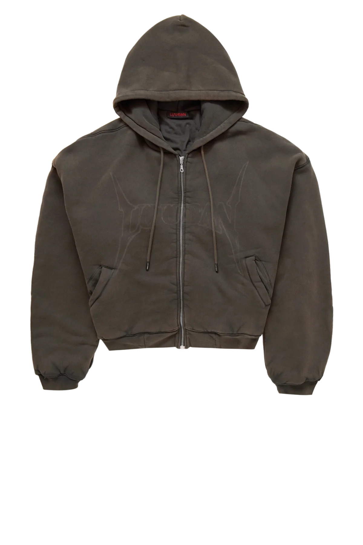 Lu'u Dan  Washed Out Zip Up Hoodie Grey - 3