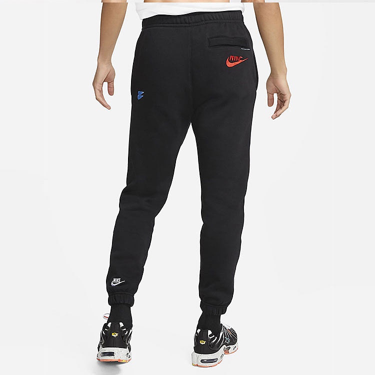 Men's Nike Logo Embroidered Bundle Feet Sports Pants/Trousers/Joggers Autumn Black DM6872-010 - 4