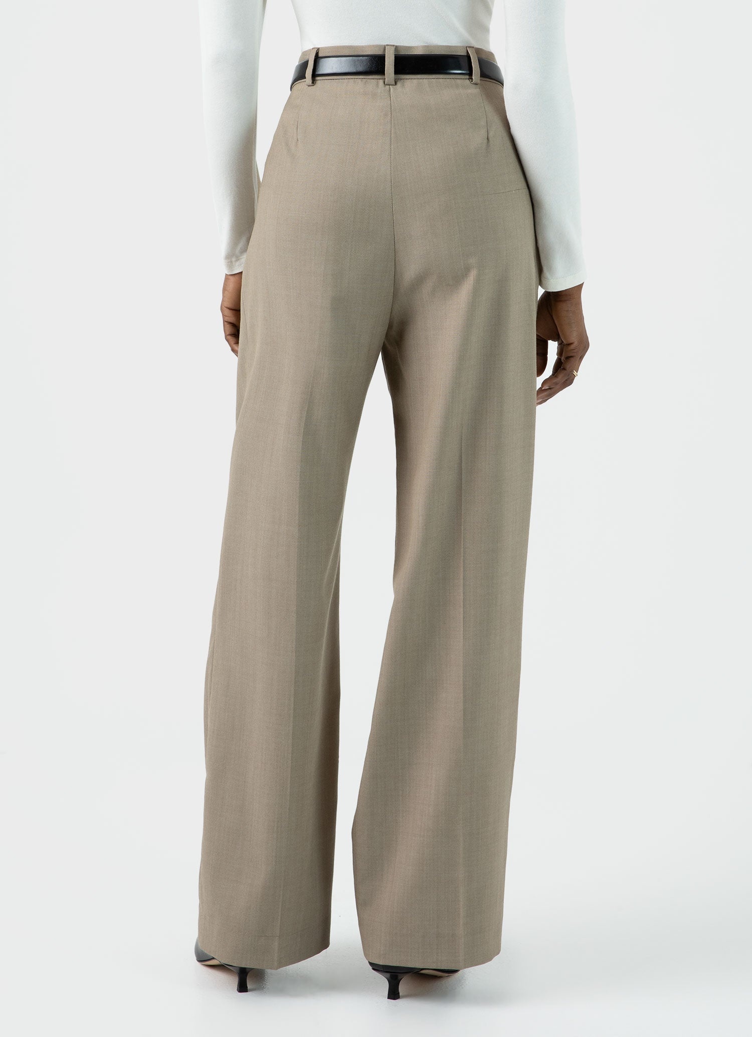 Pleated Wool Twill Trouser - 3