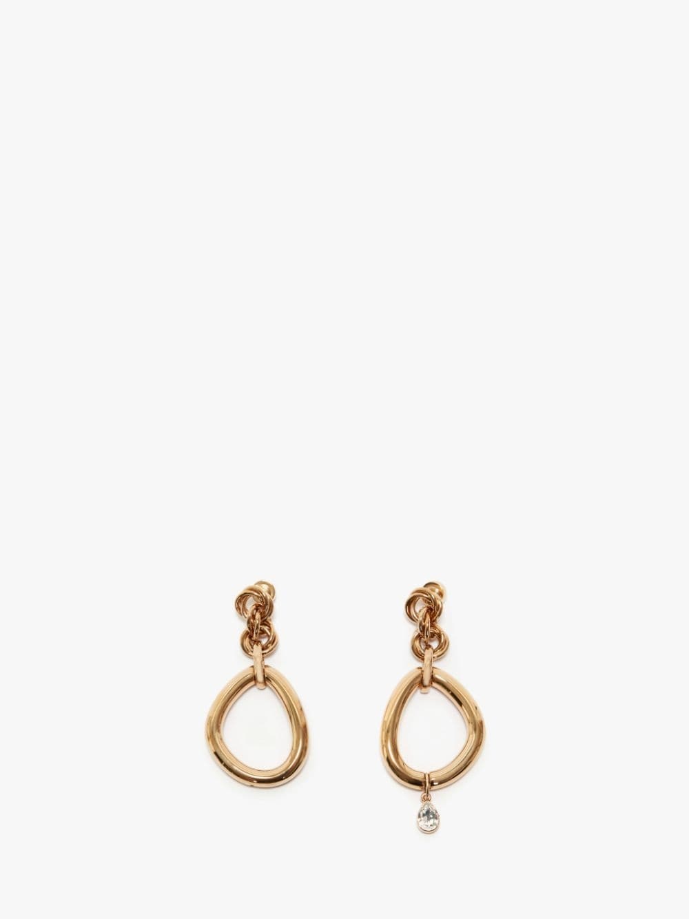 OVERSIZED LINK CHAIN EARRINGS WITH CRYSTAL - 1