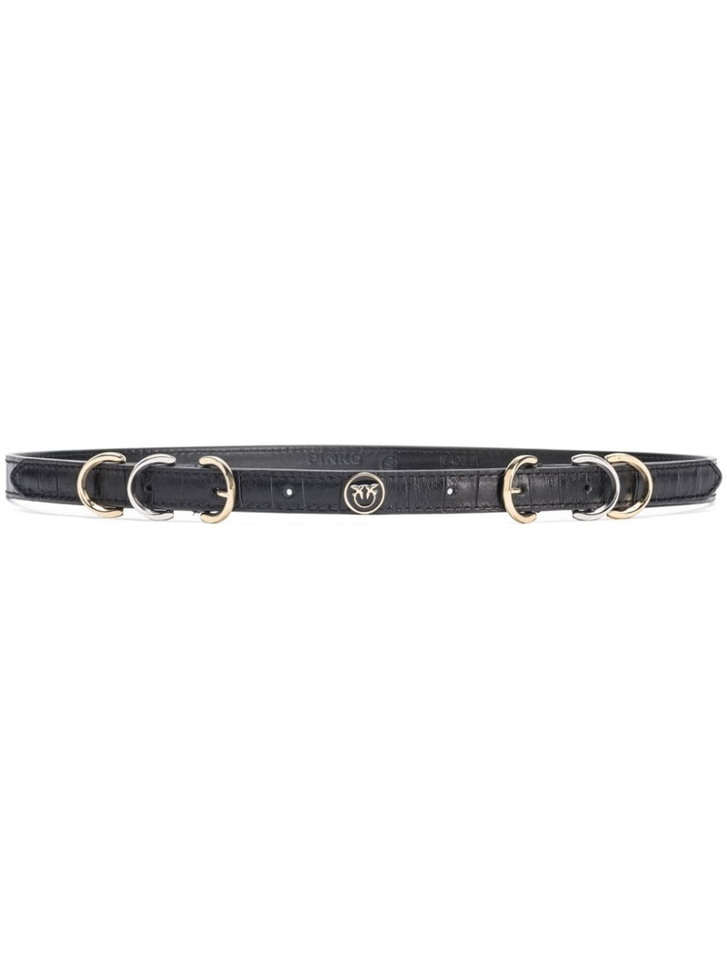 crocodile-effect leather belt 1