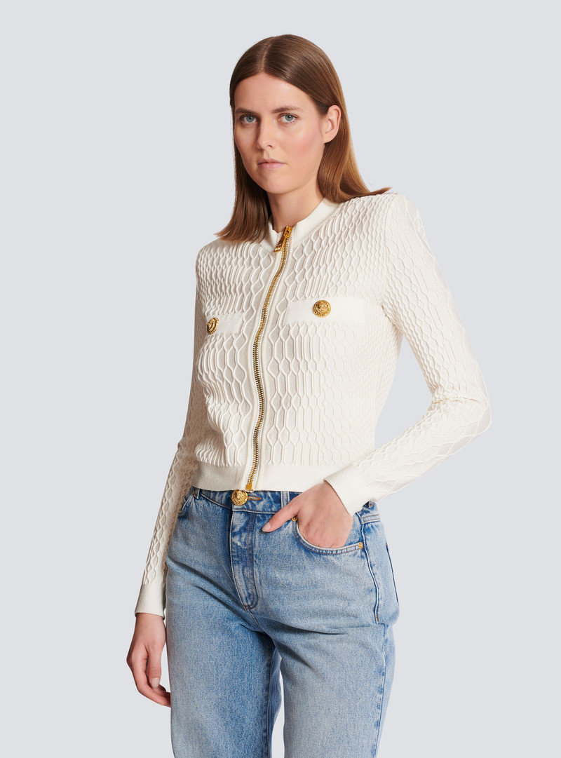 Crocodile knit jacket 6