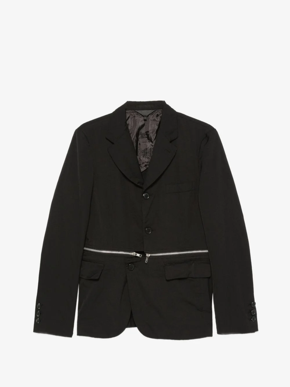 zip-detail single-breasted blazer - 1